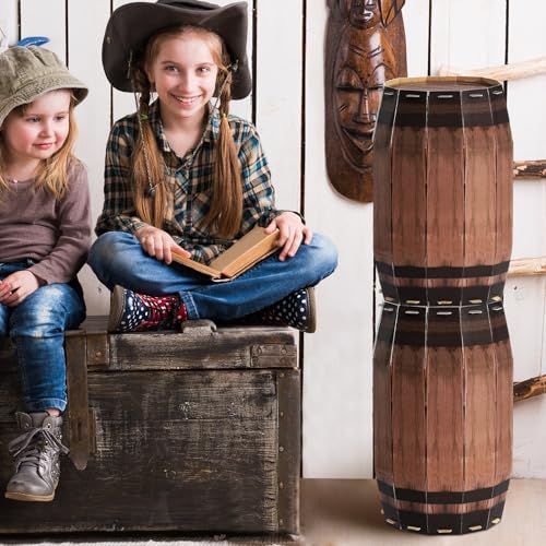 Western Party Decorations Wine Barrel Props - 15.75 x 9.84 Inches, 3 Pack