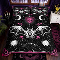 Gothic Bat Twin Duvet Cover Set No Comforter Kids Bedroom Decor Pink Floral