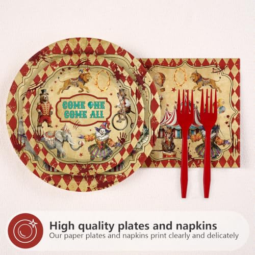 Spooky Circus Bloody Carnival Party Plates & Napkin Set - Serves 24