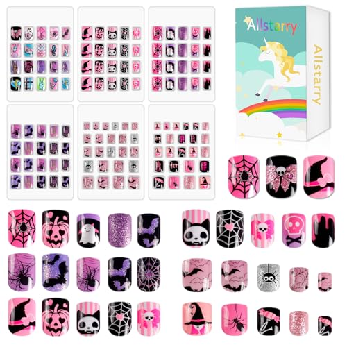 Kids Halloween Press-On Nails with Pre-Glue - Quirky Magic House Variation