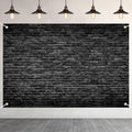 Black Brick Wall Backdrop Banner - Gothic Vintage Photo Studio Background 98x65 Inch