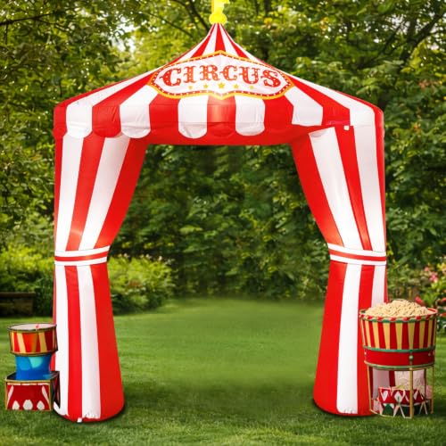 10ft Carnival Circus Inflatable Tent Arch with LED Lights - Party Decorations - Circus Inflatables Tent