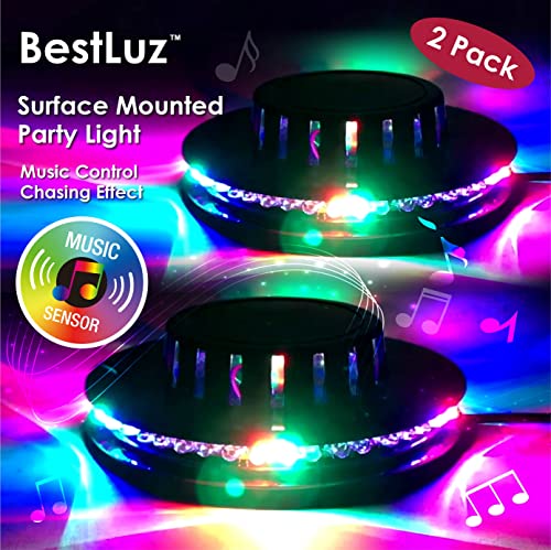 Sound Activated Party Lights 2 Pack USB RGB Disco Lights for Parties, Wall Mountable
