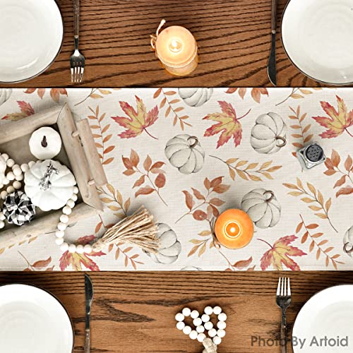 13x72 Inch Fall Table Runner - Orange Polyester Home Decor for Dining & Parties