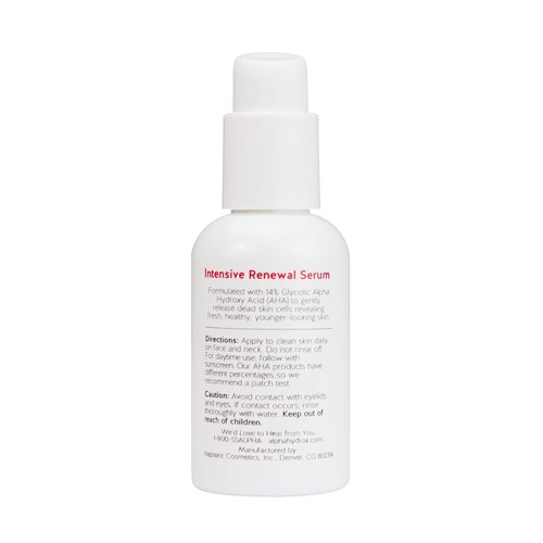 Alpha Skin Care Renewal Serum, 14% Glycolic AHA, Anti-Aging Formula, Reduces Lines & Wrinkles, Alpha Hydroxy Acid Exfoliates & Evens Skin Tones, Rejuvenates & Hydrates, 2 Oz, Pack of 2