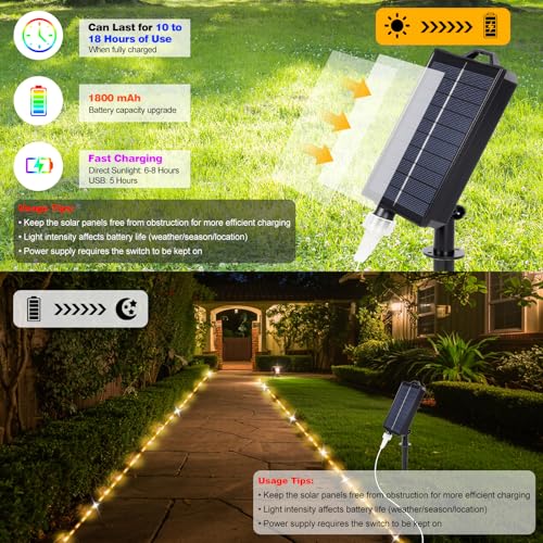 33FT 100 LED Solar String Lights with Remote - Waterproof Outdoor Rope Lights - Variation of THIS listing