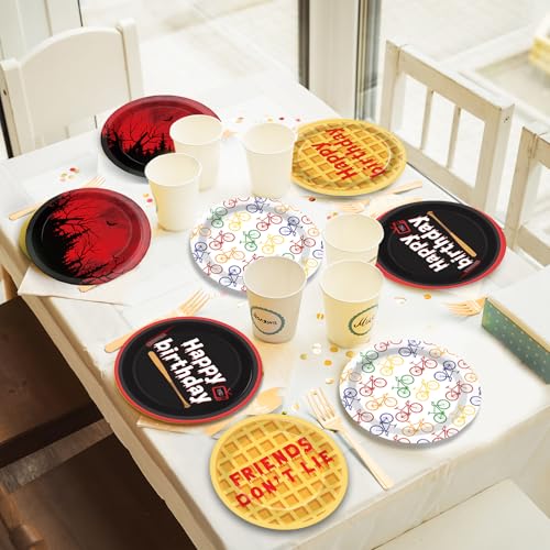 48-Pack Rustic Spooky Forest Party Paper Plates 7 Inch Halloween Decor