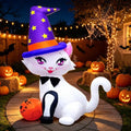 6FT Inflatable Cat Halloween Decoration with Pumpkin LED Light Yard & Garden Decor