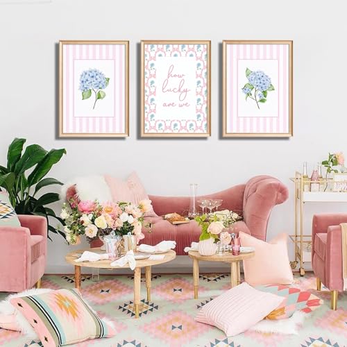 Unframed Pink and Blue Hydrangea Wall Art - 16x24in Canvas Poster - Trendy Home Decor