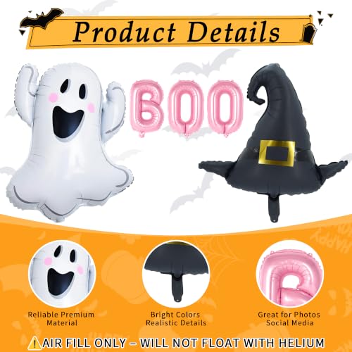 Halloween Balloon Set with BOO Ghost & Witch Hat Decorations