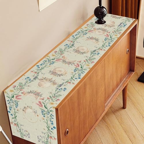 Moon Flower Table Runner 13x36 Inches - Boho Rustic Seasonal Decor - Variation of THIS Listing