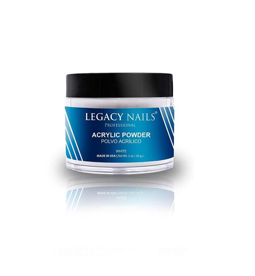 Legacy Nails White Acrylic Powder - 56g / 2oz | High-Quality, Fast-Drying Formula for Salon-Grade Nail Extensions