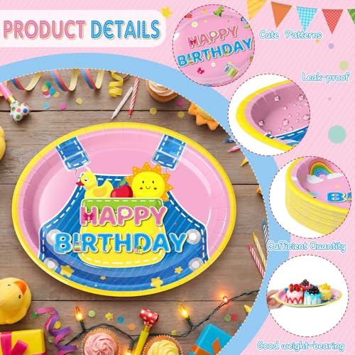 Vesici 150 Pcs Cartoon Teacher Birthday Party Supplies Set - Serves 50 - Birthday