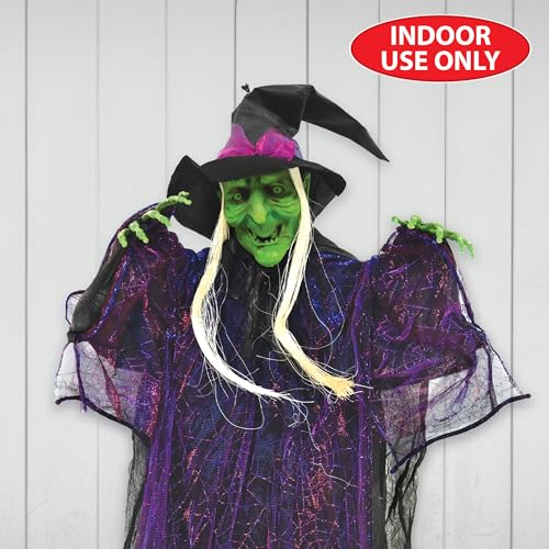Halloween Hanging Witch Decor - Spooky 51-Inch Fabric Creature for Indoor Parties