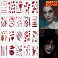 Halloween Scar Temporary Tattoos 154pcs Waterproof Fake Wounds & Vampire Bites