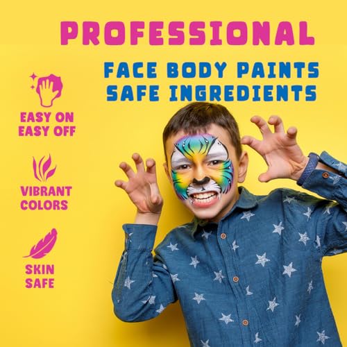 Split Cake Face Paint - Rainbow Flora & Dolphin Design, 10g - Greens Variation