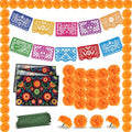 Day of the Dead Decor Set with Marigolds and Banner - Yellow - Mexican Party Supplies