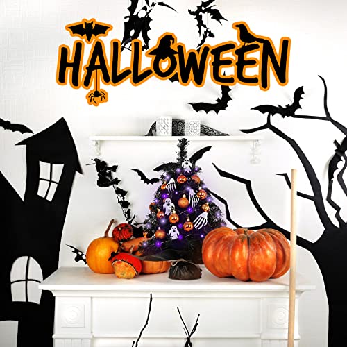 Mini Black Halloween Tree with Purple LED Lights & Ornaments - Variation of THIS listing