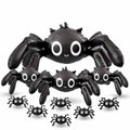 Halloween Spider Balloons Set - Large, Medium & Small Black Spiders for Party Decor