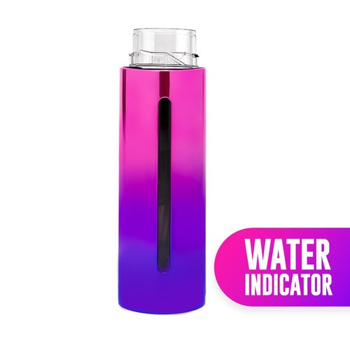 Colortrak Luminous Spray Bottle, 250ml/8.5oz Bottle with Full 360° Distribution, Easy-Use Pump, Quick View Window to Monitor Water Level, Eco-Friendly, Pink/Purple