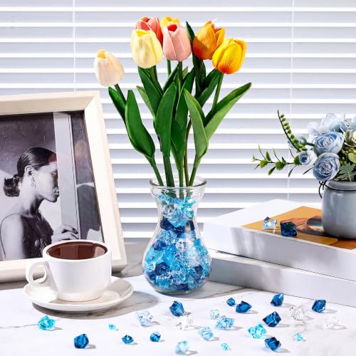 Blue Series Fake Ice Cubes & Crushed Rocks Set - 1140 Pcs Vase Fillers & Party Decor