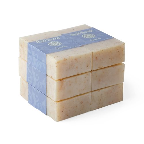 Bali Soap - Jasmine Natural Bar Soap for Men & Women | Vegan, Handmade Exfoliating Cleanser - 6 Pack, 3.5 Oz Each