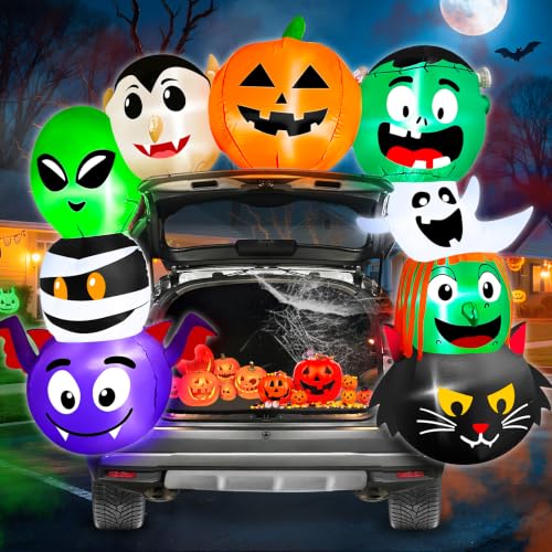 6 Ft Halloween Inflatable Car Decorations with LED Lights for Trunk or Treat