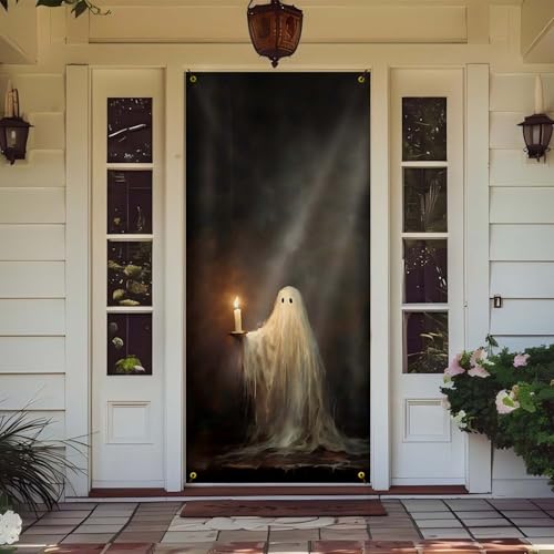 Halloween Ghost Gothic Door Cover Decorations - Goblin06 Variation, 35x79 Inch