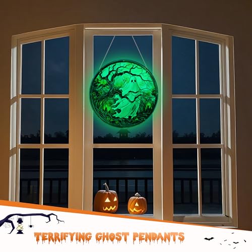 Halloween Ghost Decorations Indoor Outdoor Acrylic Wreath - Ghost Variation