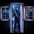 Halloween Door Cover & Window Decal Set - Spooky Blood-Themed Horror Decorations