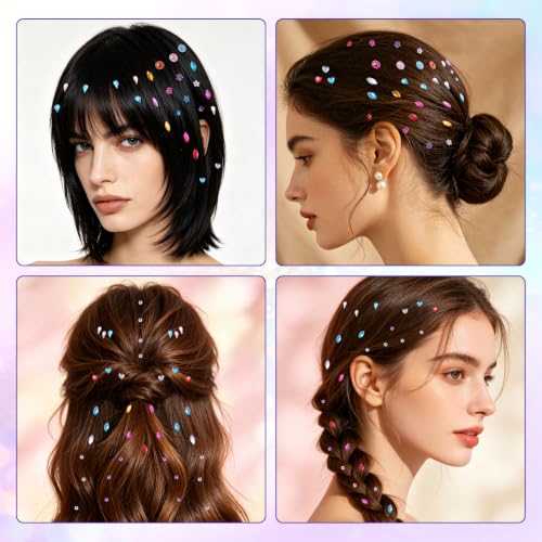 Multicolor Rainbow Face Gems Set - Self-Adhesive Eye & Body Rhinestones for Creative Makeup