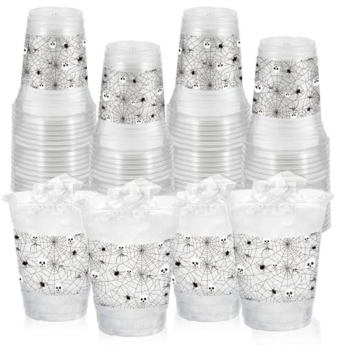 Halloween Plastic Cups - Spider Variation, 12oz, 50 Pack, Party Supplies