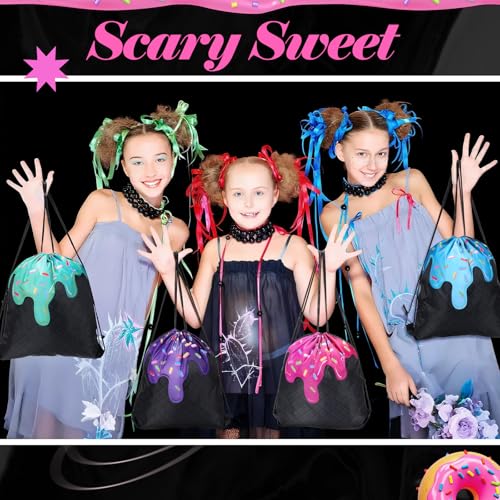 24 Pcs Halloween Party Favor Gift Bags with Ice Cream & Dessert Designs