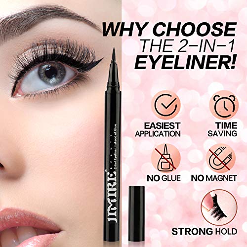 Eyeliners for False Eyelashes - Extra Strong Hold 2-in-1 Magic Eyeliner H - No Glue or Magnet Needed