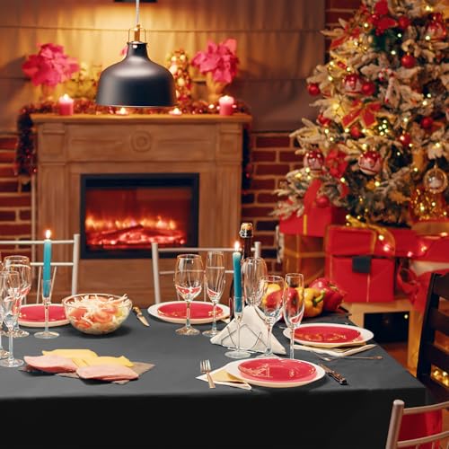 Black Plastic Tablecloth Roll 410 Ft x 54 In Disposable Rectangular Cover - Variation of THIS listing