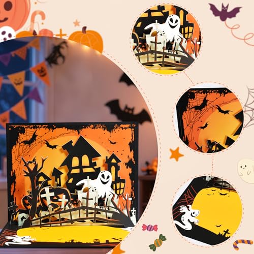 Halloween Haunted House Pop Up Card - 3D Spooky Haunted House Greeting Card, Holiday Halloween Decoration - Variation of THIS listing
