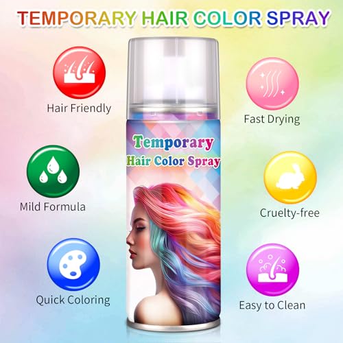 Black Temporary Hair Color Spray - 120ML for Creative Hair Styling & Events - Black