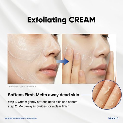 SAYNID Microbiome Renewing Cream Mask, Wash-off Face Mask, Cream Exfoliating, Pore Care, Glass Skin Effect, Barrier-Friendly Korean Skincare | 3.38 fl.oz. (100ml)