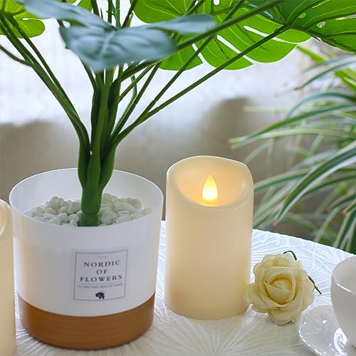 6 Pack Outdoor Waterproof Battery Operated Candles with Timer 3x4 Inches
