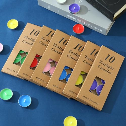 Purple Tea Candles Wedding 10 Pack - Long Burn Time Votive Party Decor
