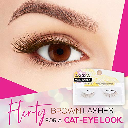 Andrea False Lashes Style 53 Brow Pack of 4 - Natural-Looking Reusable Strip Eyelashes