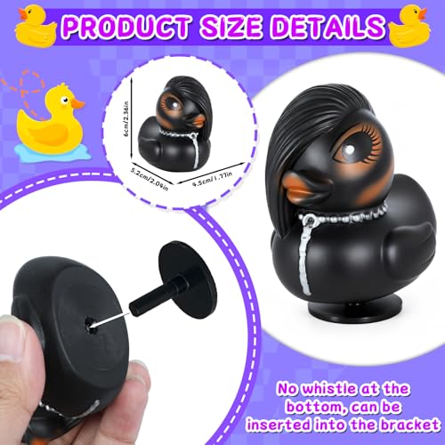 Black Rubber Duck on Base - Goth & Punk Decor, Dashboard & Collectible Figurine