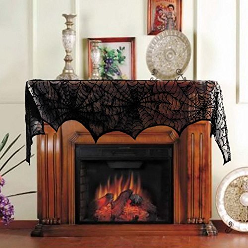 Halloween Indoor Decorations Set with Lace Spider Web and Garland - Haunted House Theme