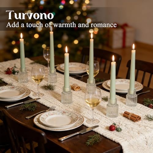 Clear Glass Taper Candle Holders - Set of 12 for Christmas Centerpieces - Variation: Clear