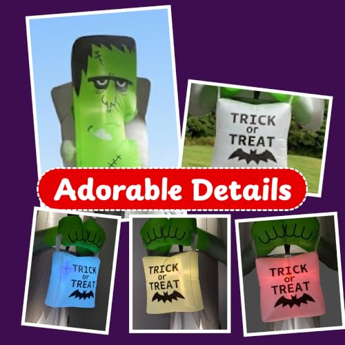 12FT Halloween Inflatable Frankenstein Monster Yard Decoration with RGB Flashing Bag