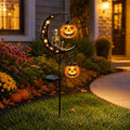 Solar Halloween Black Cat & Pumpkin Moon Garden Stake Light - Style C