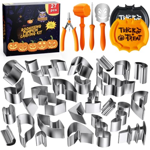 Pumpkin Carving Kit Tools Set - Halloween Stainless Steel Stencils & Accessories - Variation 27