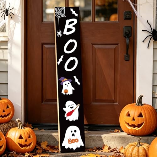 Halloween Porch Decor Wooden Sign Set - Outdoor Front Door Halloween Decorations