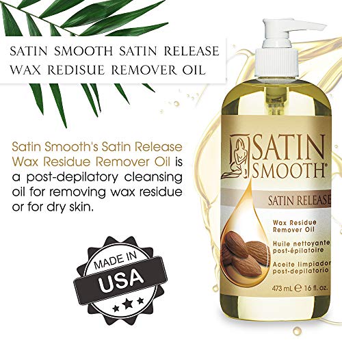 Satin Smooth Wax Residue Remover Oil - Post Wax Skin & Equipment Cleaner 16 Fl Oz