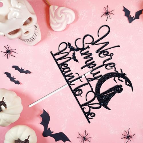 Halloween Wedding Cake Topper Glitter Skeleton Bride & Groom Decor